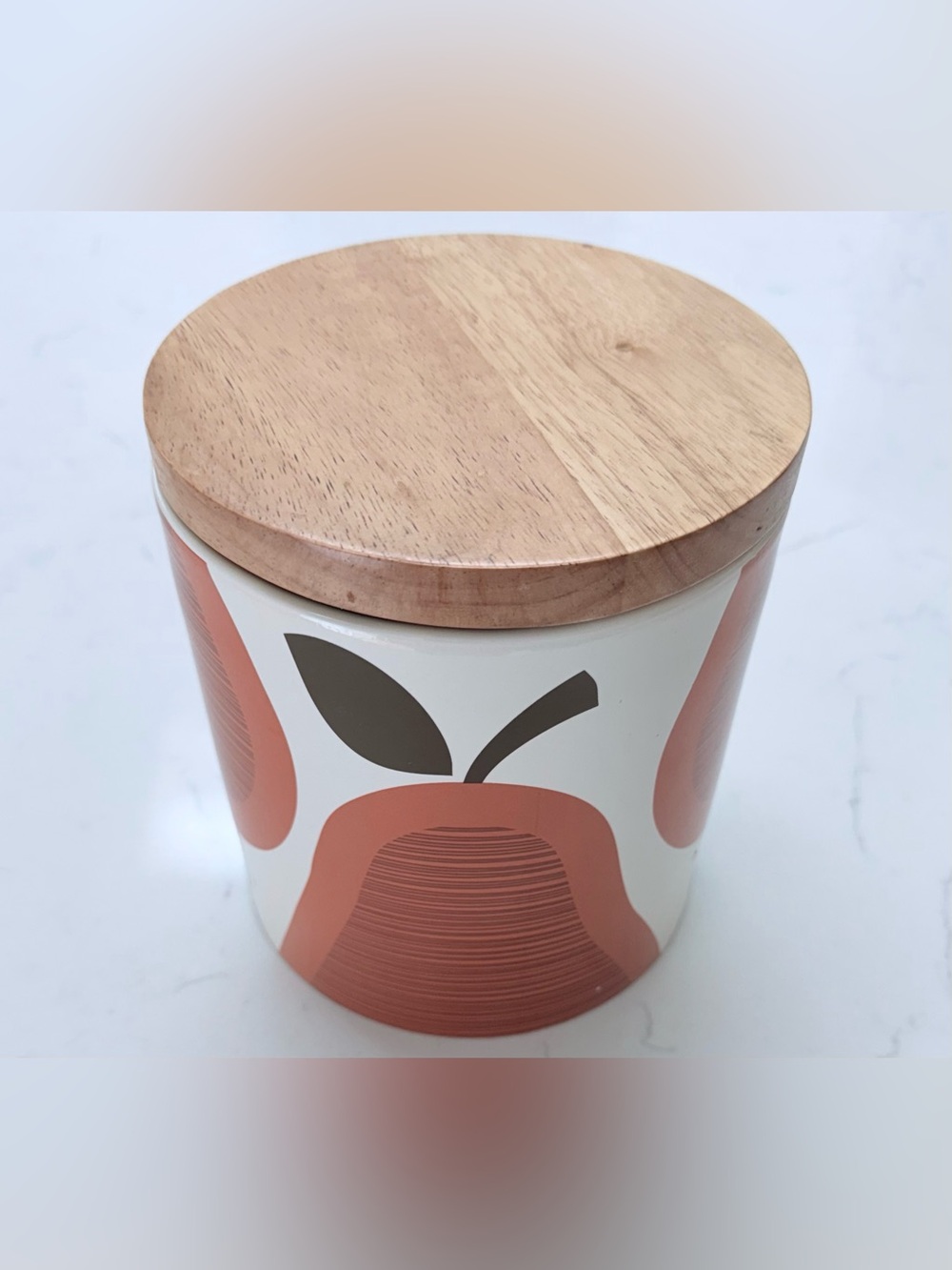 Orla Kiely for Target Pears Modern Canister Medium Orange Stoneware 68 oz 2009